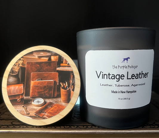 Vintage Leather 10 0z candle